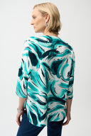 Joseph Ribkoff Casual Abstract Print V-neck Top Style 261284