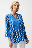 Joseph Ribkoff Dot Print Fit and Flare Tunic With Zipper Neckline Style 261288