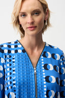 Joseph Ribkoff Dot Print Fit and Flare Tunic With Zipper Style 261288
