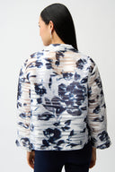 Joseph Ribkoff Floral Print Trapeze Jacket With Stand Collar Style 261291