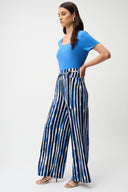 Joseph Ribkoff Stripe Print Wide Leg Pull-On Pants Style 261292
