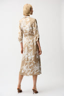 Joseph Ribkoff Satin Floral Print Trapeze Shirt Dress With Sash Style 261296