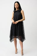 Joseph Ribkoff Dot Embroidered Mesh Handkerchief Dress Style 261299