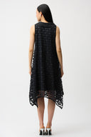 Joseph Ribkoff Dot Embroidered Mesh Handkerchief Dress Style 261299