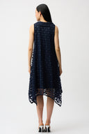 Joseph Ribkoff Dot Embroidered Mesh Handkerchief Dress Style 261299
