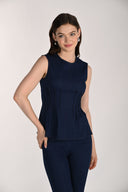 Frank Lyman Denim Sleeveless Fitted Top Style 261302