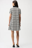 Joseph Ribkoff Plaid Print A-line Dress With Contrast Detail Style 261307