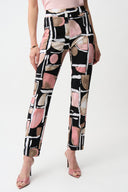 Joseph Ribkoff Silky Knit Abstract Print Straight Pull-On Pants Style 261309.