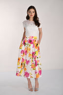 Frank Lyman Floral Crew Neck Short Sleeve Top Style 261624