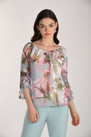 Frank Lyman Floral Print Sheer Blouse Style 261361