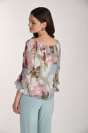 Frank Lyman Floral Print Sheer Blouse Style 261361