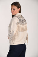 Frank Lyman Fringe Denim Jacket Style 261605