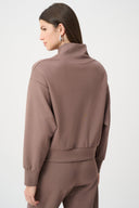 Joseph Ribkoff Sweatshirt With High Collar and Front Zipper Style 261610