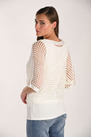Frank Lyman Cropped Open-knit Top Style 261612