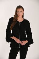 Frank Lyman Textured Slit Sleeve Jacket with Zipper Style 261614