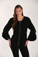 Frank Lyman Textured Slit Sleeve Jacket with Zipper Style 261614