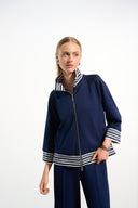 Joseph Ribkoff Jacket With Funnel Collar Style 261617