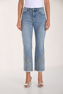 Frank Lyman Floral Mid-rise Cropped Jeans Style 261621