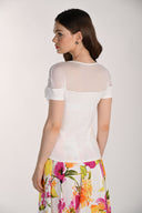 Frank Lyman Floral Crew Neck Short Sleeve Top Style 261624