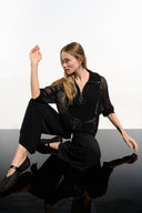 Joseph Ribkoff Boxy Sweater Knit With Zipped Neckline Style 261634