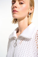 Joseph Ribkoff Boxy Sweater Knit With Zipped Neckline Style 261634