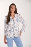 Frank Lyman Floral V-neck Buttoned Blouse Style 261648