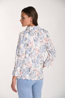 Frank Lyman Floral V-neck Buttoned Blouse Style 261648