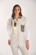 Frank Lyman Leopard Print Buttoned Shirt Style 261653