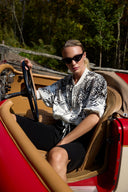 Frank Lyman Animal & Text Print Bomber Jacket Style 261657