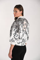 Frank Lyman Animal & Text Print Bomber Jacket Style 261657