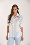 Frank Lyman Striped Casual Button Shirt Style 261659