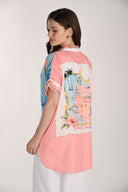 Frank Lyman Floral & Text-Print Casual Blouse Style 261662