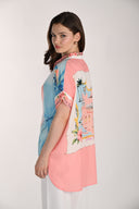 Frank Lyman Floral & Text-Print Casual Blouse Style 261662