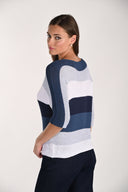 Frank Lyman Striped Knitted Crew Neck Pullover Style 261668