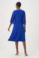 Joseph Ribkoff Fit & Flare Dress With Chiffon Draped Sash Style 261710