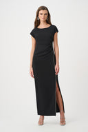 Joseph Ribkoff Sheath Gown With Rhinestones Piping Style 261713F26