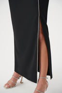 Joseph Ribkoff Sheath Gown With Rhinestones Piping Style 261713F26