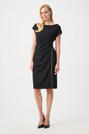 Joseph Ribkoff Sheath Dress With Rhinestones Piping Style 261713XF26