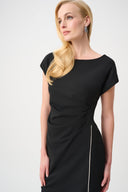 Joseph Ribkoff Sheath Dress With Rhinestones Piping Style 261713XF26