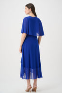 Joseph Ribkoff Flowy Wrap Dress With Buckle Rhinestones Detail Style 261714