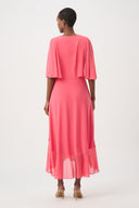Joseph Ribkoff Flowy Wrap Dress With Buckle Rhinestones Detail Style 261714