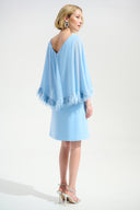Joseph Ribkoff A-Line Dress With Chiffon Cape And Novelty Trim Style 261715