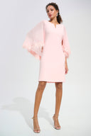Joseph Ribkoff A-Line Dress With Chiffon Cape And Novelty Trim Style 261715