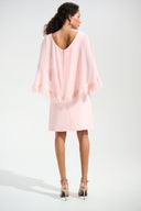 Joseph Ribkoff A-Line Dress With Chiffon Cape And Novelty Trim Style 261715