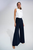 Joseph Ribkoff Wide Leg Jumpsuit With Neck Bow Tie Style 261725
