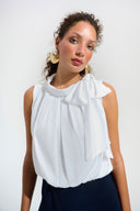 Joseph Ribkoff Wide Leg Jumpsuit With Neck Bow Tie Style 261725