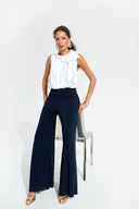 Joseph Ribkoff Wide Leg Jumpsuit With Neck Bow Tie Style 261725