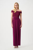 Joseph Ribkoff Signature Off-Shoulder Sheath Gown Style 261733F26