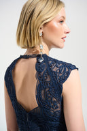 Joseph Ribkoff Guipure Soutache Trumpet Dress With Ruffle Hem Style 261740