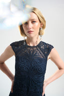 Joseph Ribkoff Guipure Soutache Trumpet Dress With Ruffle Hem Style 261740